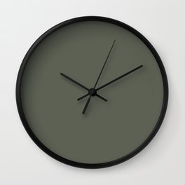 Olive Grey Green | Solid Colour Wall Clock | Plain, Solidcolour, Children, Khaki, Decor, Color, Minimal, Bedroom, Simple, Interior 