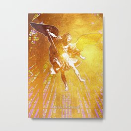 Archangel Michael in Gold Metal Print | Anglican, Michael, Romancatholic, Religion, God, Saint, Angel, Christianity, Easternorthodox, Judaism 