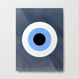 Evil Eye Metal Print | Blue, Curated, Mixed Media, Hers, Luck, Digital, Scary, Paint, Other, His 