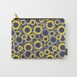 Yellow Grey Navy Blue Circle Pattern Pantone 2021 Color of the Years and Accent Shades Carry-All Pouch | Shapes, Gray, Ultimategray, Coloroftheyear, 2021, Accentshades, Shape, Circle, Rings, Color 