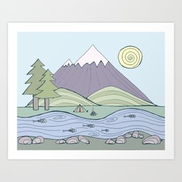Camping in the Forest Art Print