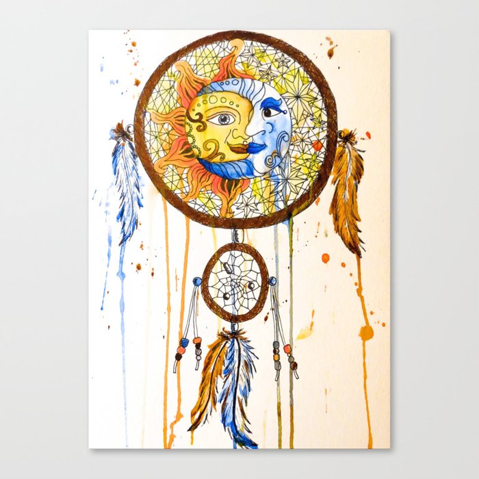 Sun And Moon Dreamcatcher Canvas Print By Laurenramer Society6