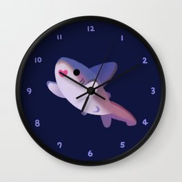 Shark day 2 Wall Clock | Marinebiology, Summer, Painting, Sea, Ocean, Shark, Blacktipshark, Chibi, Brambleshark, Animal 
