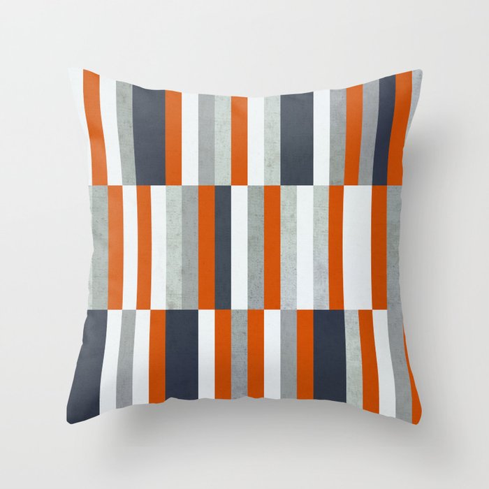 Orange Navy Blue Gray Grey Stripes Abstract Nautical Maritime