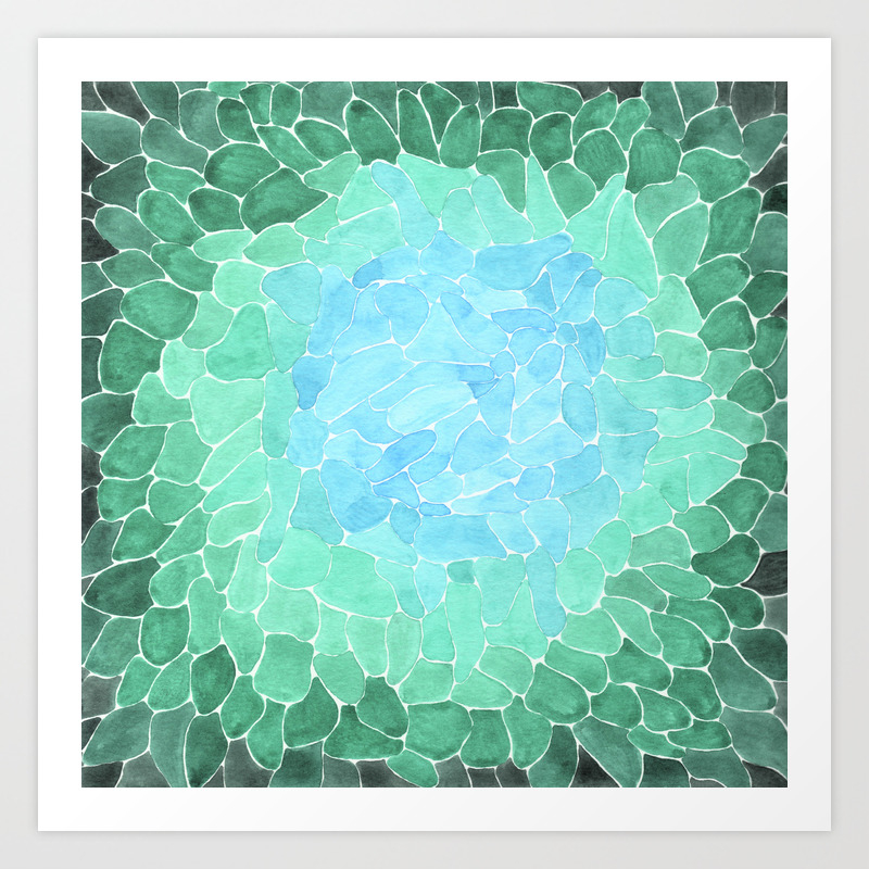 Abstract Sea Glass Art Print By Hayleyhackler Society6
