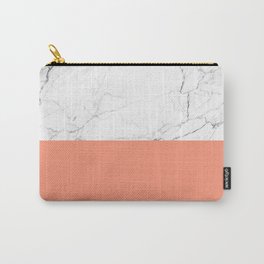 peach marble orange and white marble Carry-All Pouch | Vector, Marbled, Illustration, Fashion, Peach, Orange, Marblelook, Pink, Graymarble, Chic 