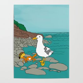 Crabarita & Gerry the Seagull from Flock of Gerrys Gerry Loves Tacos by Seasons Kaz Sparks Poster