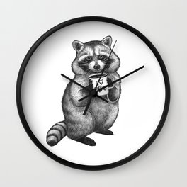 Raccoon with coffee mug Wall Clock | Raccoonart, Artwork, Pets, Coffee, Raccoon, Ilovecoffee, Mug, Raccoonlovers, Digital, Animal 