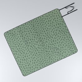 Sage Green Polka Dot Spots Pattern Picnic Blanket