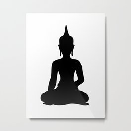 Simple Buddha Metal Print | Simple, Asian, Black, Gautama, India, Buddha, Yoga, Buddhism, Asana, Blackandwhite 