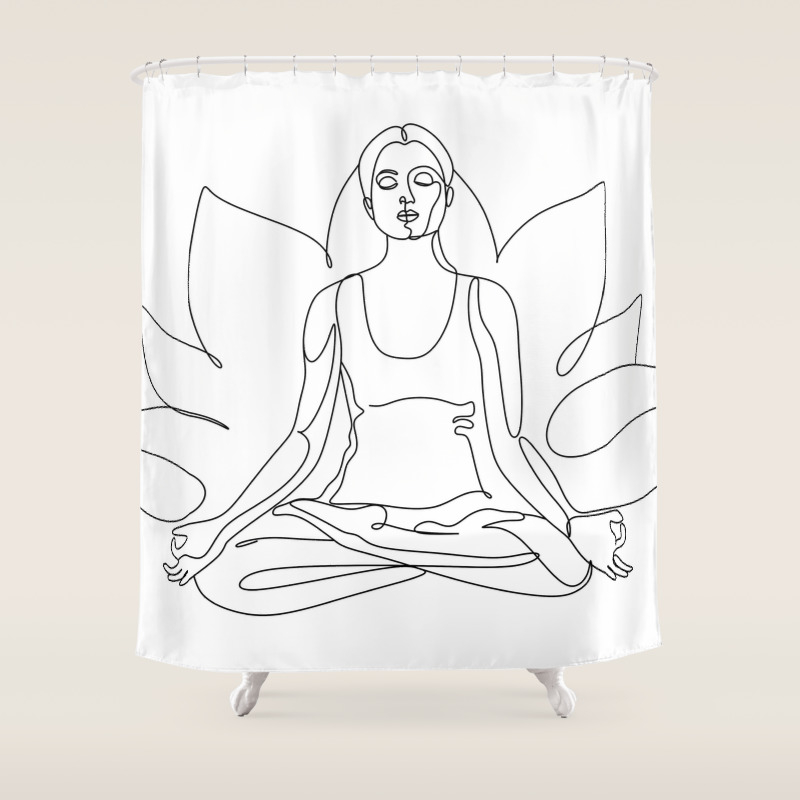 Yoga Art Yoga Poster Yoga Gift Yoga Pose Self Care Art Plant Lady Print Self Love Art Self Lo Shower Curtain By Onelineprint Society6,Line Drawing Easy Jimin Sketch
