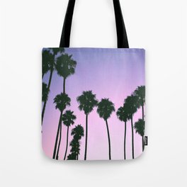 Palm Tree Purple Sunset Tote Bag