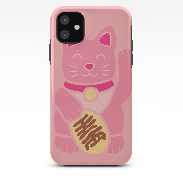 Lucky Cat  in Pastel  Pink  iPhone Case by evannave Society6
