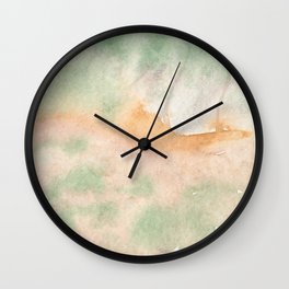 San Diego Cliffs Wall Clock | Watercolor, Abstract, Sumi, Beach, Painting, Nature, Landscape 