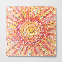 Sun Spots Metal Print | Abstract, Sol, Happy, Sunset, Pink, Painting, Dots, Light, Yellow, Sunrise 