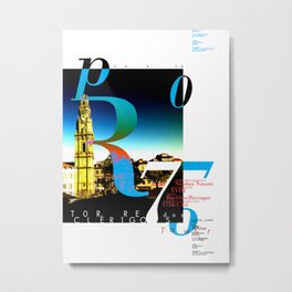 PORTO / CLÉRIGOS Metal Print | City, Posters, Type, Orange, Beauty, Beautiful, Graphicdesign, Blue, Homedecor, Portugal 
