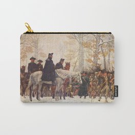 George Washington Watching Troops On March To Valley Of Forge Carry-All Pouch | Americana, Valley, George, Painting, Troops, Vintage, Unitedstates, America, March, Usa 