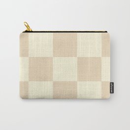 Muted Checkerboard Carry-All Pouch | Digital, Beige, Minimalistic, Chess, Bright, Multilocal, Graphicdesign, Curated, Black And White, Retro 