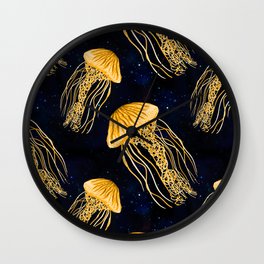 Galaxy Jellyfish Pattern Wall Clock | Octopus, Squid, Fish, Sea, Trendy, Glowing, Oceanic, Pattern, Ocean, Jellyfish 