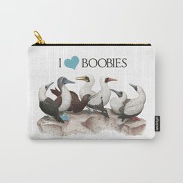 I Heart Boobies Carry-All Pouch | Curated, Bird, Ornithology, Painting, Watercolor, Gift, Illustration, Pun, Sulidae, Funny 