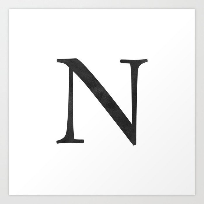 Letter N Initial Monogram Black And White Art Print By Followmeinstead Society6