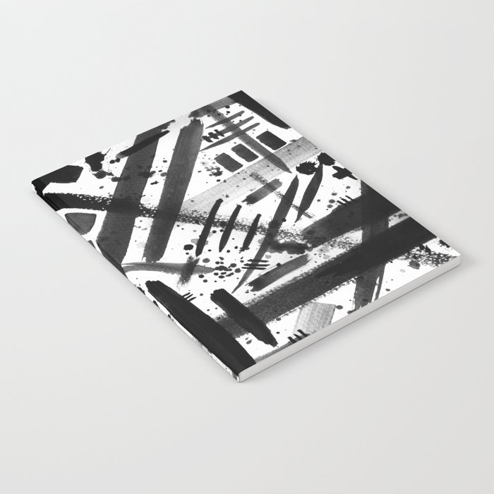 Abstract Black And White Watercolor Brush Lines Bold Modern