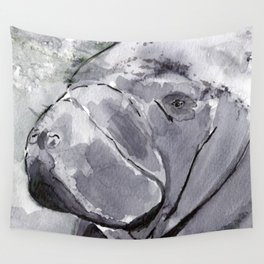 Manatee - Animal Series in Ink Wall Tapestry