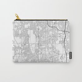 Minimal City Maps - Map Of West Jordan, Utah, United States Carry-All Pouch | Map, Decor, Art, Travel, Cartography, Minimalistic, Black, Poster, Utah, Minimal 