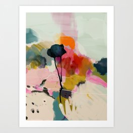 paysage abstract Kunstdrucke | Tree, Pink, Watercolor, Interior, Acrylic, Pine, Tan, Morning, Curated, Landscape 