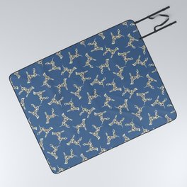 Dalmatian On Blue Picnic Blanket