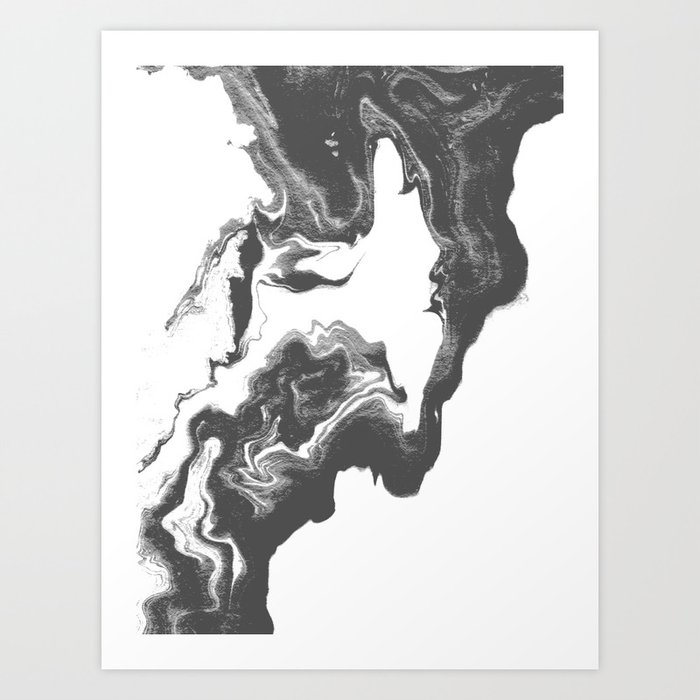 Somi Spilled Ink Black And White Marble Patterned Painting Watercolor Abstract Art Art Print By Spilledink Society6