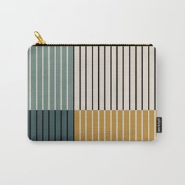 Color Block Line Abstract VIII Carry-All Pouch | Yellow, Modern, Retro, Mid Century Modern, Boho, Midcentury, Nature, Minimalist, Stripes, Sleek 