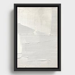 Relief [1]: an abstract, textured piece in white by Alyssa Hamilton Art Framed Canvas