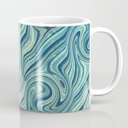 Cool Blue Green Minimalist Retro Liquid Swirl  Coffee Mug | Trendyboho, Funwavy, Funky, Masculine, Spiral, Creative, Groovy, Minimalistvintage, Bluegreen, Psychedelic 