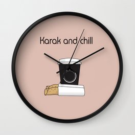 Karak and Chill Wall Clock | Watercolor, Comic, Digital, Karak, Vector, Abstract, Graphite, Graphicdesign, Black And White, Oil 