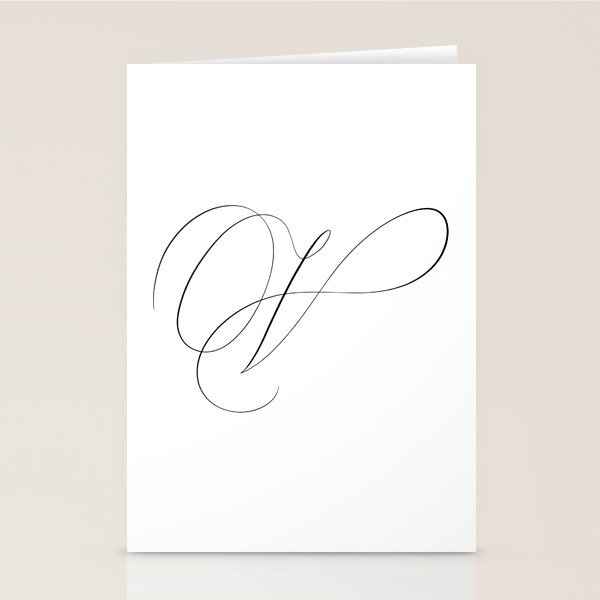 Letter V in Calligraphy. Calligraphed letter V. Handlettered V