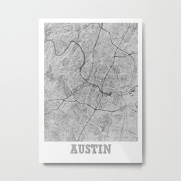 Austin Pencil City Map Metal Print | Citymap, Layout, City, Map, Plan, Blueprint, Streets, Minimal, Austincityscape, Skyline 