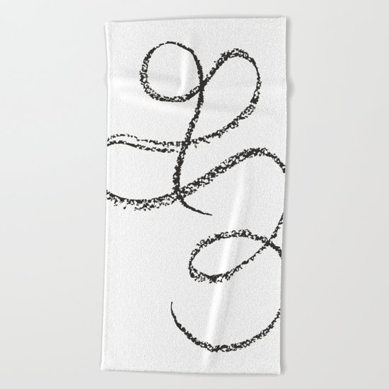 One Line Drawing Abstract Art Beach Towel By Siretmr Society6