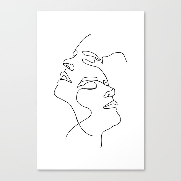 Double Face One Line Poster Abstract Art Abstract Poster Modern