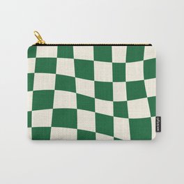 Wavy Checker Green Carry-All Pouch | Checkerpattern, Checks, Check, Plaid, Pattern, Checkered, Square, Checkerboard, Geencheckered, Squares 