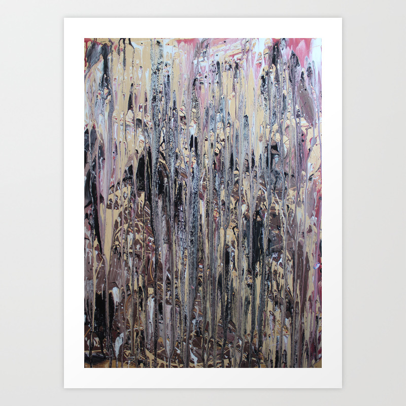 Japanese Girl Modern Abstract Painting Art Print By Cailinfineart
