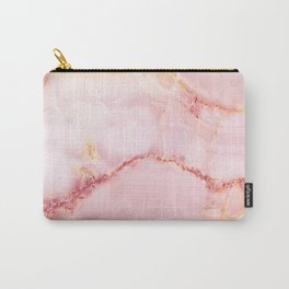 Pink Blush Marble (ix 2021) Carry-All Pouch | Veinings, Pattern, Pink, Acrylic, Digital, Contemporary, Pastel, Marble, Pink Marble, Stone 