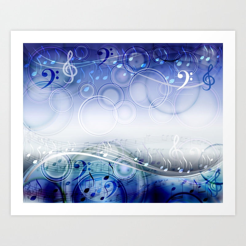 Abstract Sheet Music Design Background With Musical Notes Art