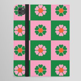Flower Power Tile Pattern in Green, Pink & Orange iPad Folio Case | Flowerpower, 1960S, Peace, Hippie, 1970S, Pink, Retro, Square, Tilepattern, Funky 