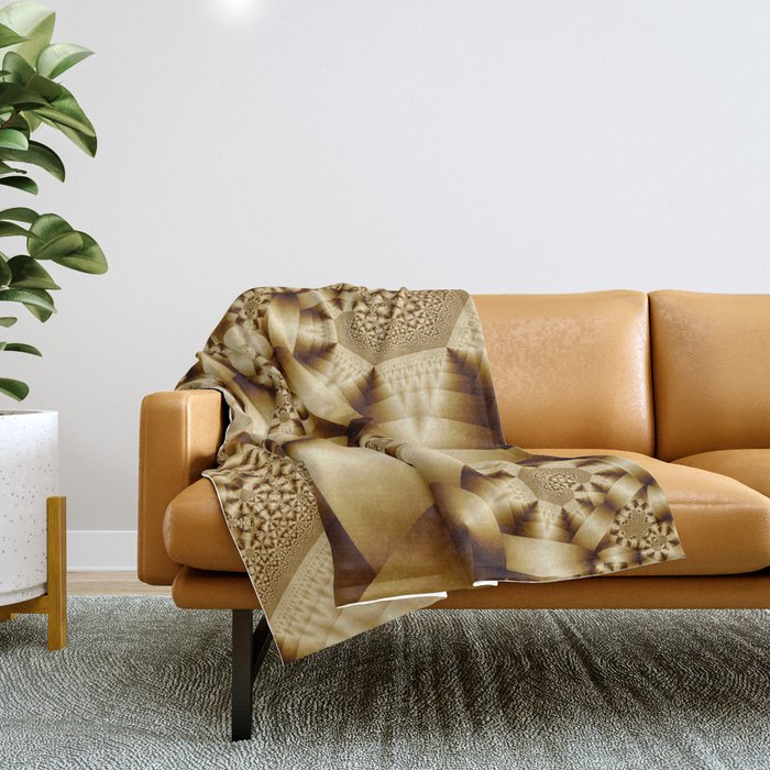 Golden shapes and patetrns in 3-D Throw Blanket by thea walstra | Society6
