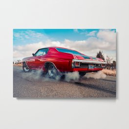 Vintage Chevelle SS 454 cowl hood American Classic Muscle car automobiles transportation rear shot color photograph / photography poster posters Metal Print | Vintage, Photograph, Nascar, Color, Chevelle, Muscle, Photo, Car, 454, Ss 