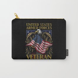 United States Armed Forces Veteran Shield with Eagle and Flag Carry-All Pouch | Veterans, Baldeagle, Usa, Military, Vet, America, Dod, Armedforces, Usveteran, Unitedstates 