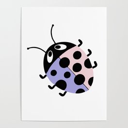 Ladybug in pastel tones Poster
