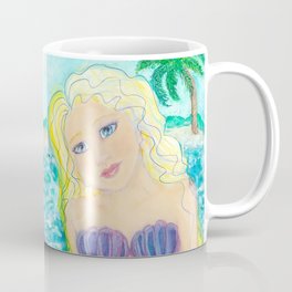 Mermaid Friend Beach Beauty Joielia  Coffee Mug | Painting, Mermaidclock, Mermaidart, Ohmermaids, Mermaidpillow, Girlsparty, Watercolor, Mermaid, Beach, Palmtree 