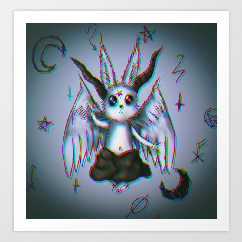 Demon bunny, creepy cute rabbit, cute animals Art Print by Hekkoto |  Society6